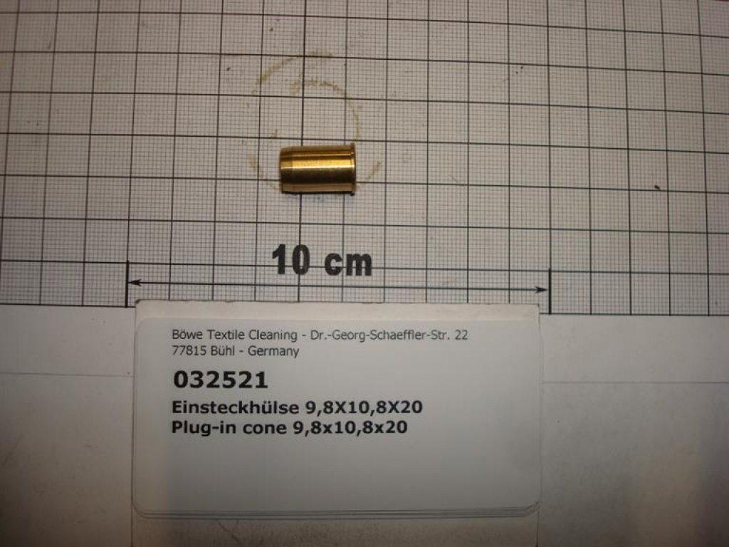 Bushing for hose 12mm (10mm inside),9,8x20mm brass