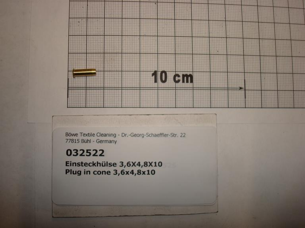 Bushing for hose 6mm (4mm inside),4x10mm brass
