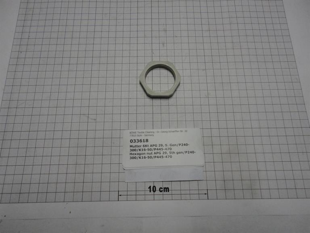 Hexagon nut APG 29, 5th gen/P240-300/K16-50/P445-470