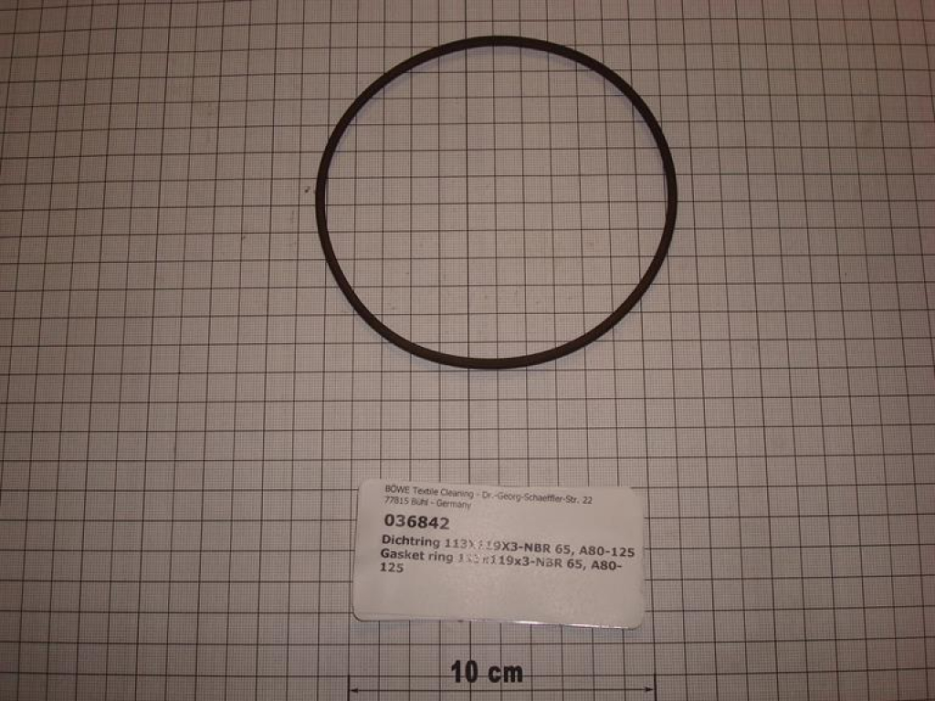 Gasket,round,113x119x3mm,NBR65,A80,A125