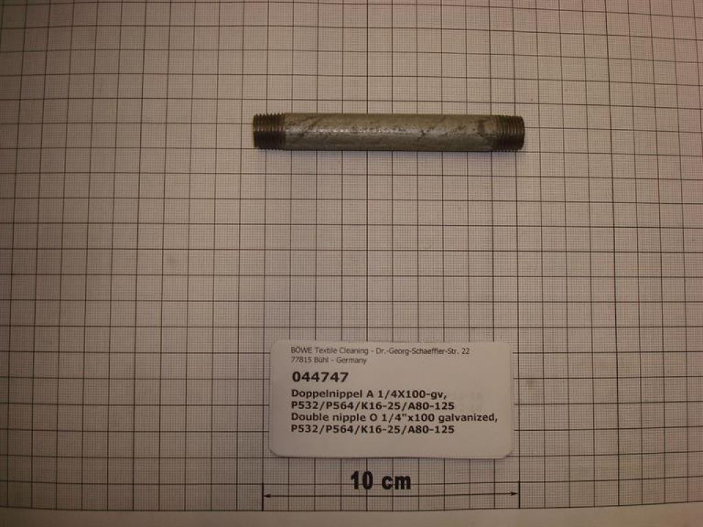 Double nipple,NIPV0810,1/4"x100mm,galvanized