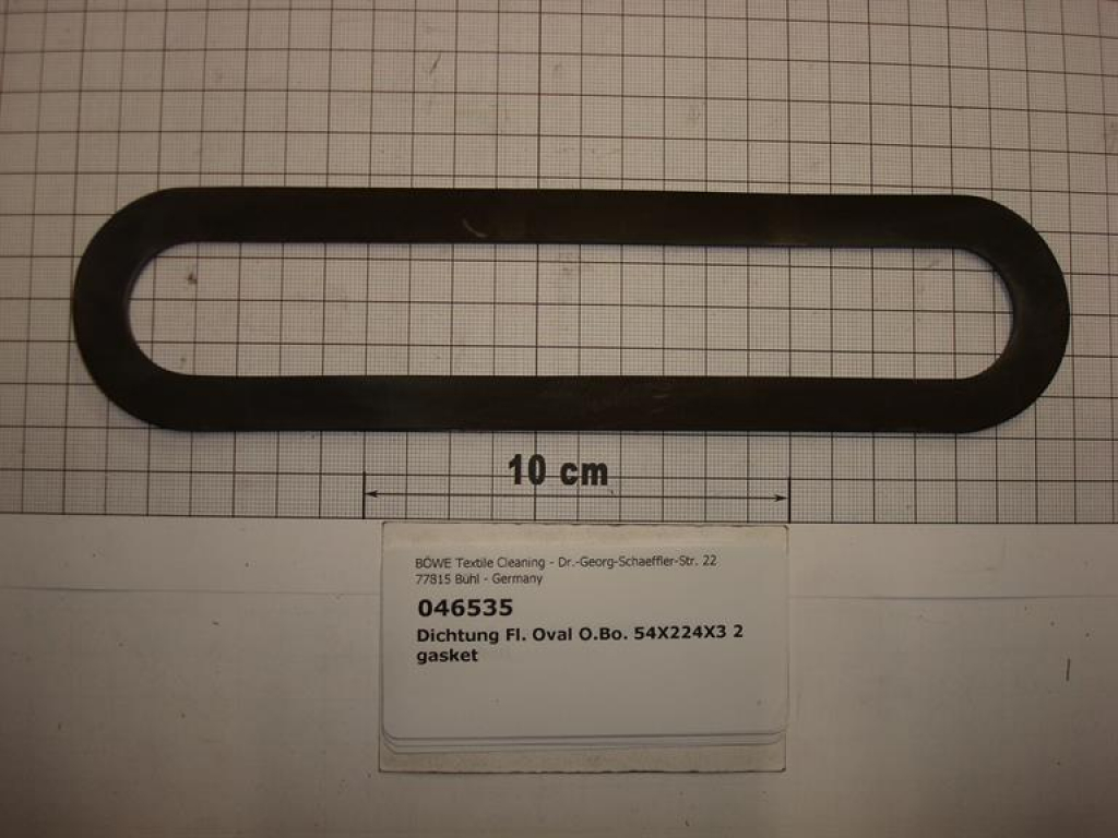 Gasket,oval,54x224x3,2mm,without bore,SI150
