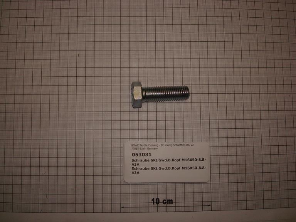 Hexagon screw DIN933,M16x50mm,8.8,galvanized