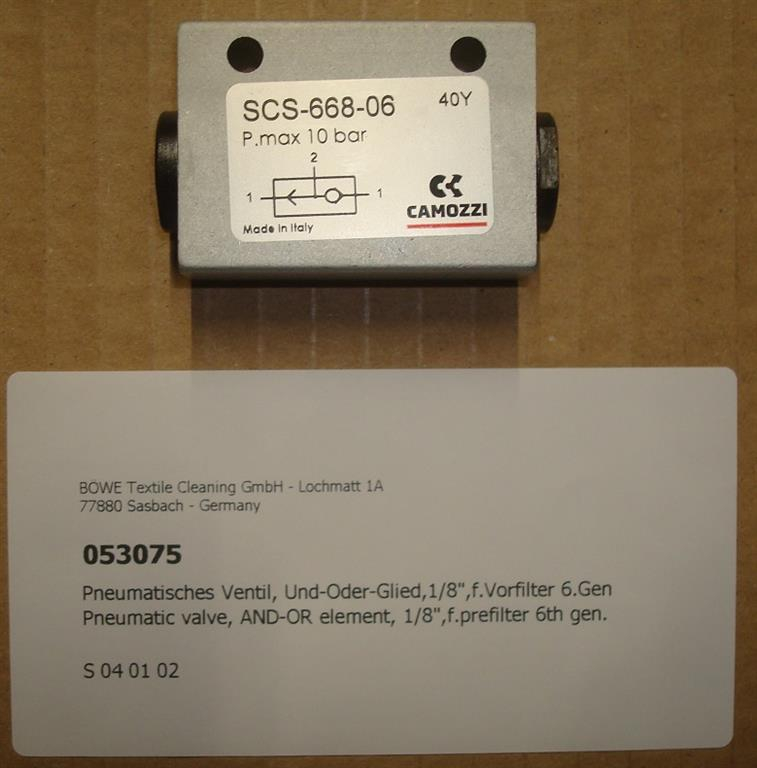 Pneumatic valve, AND-OR element, 1/8",f.prefilter 6th gen.
