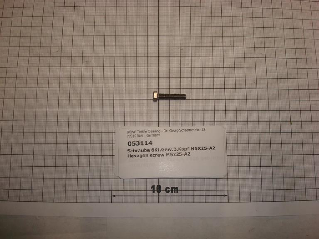 Hexagon screw DIN933,M5x25mm,A2 stainless steel