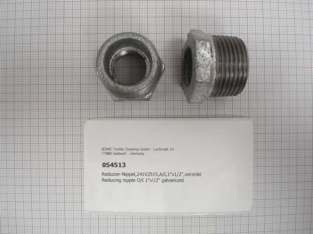 Reducing nipple,241V2515,O/I,1"x1/2",galvanized