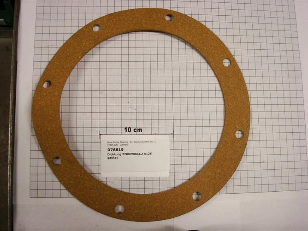 Gasket,round,220x290x3,2mm,8-holes,A125