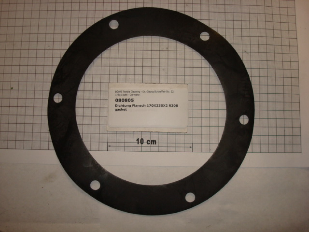 Gasket,round,170x235x2mm,6-holes,P421