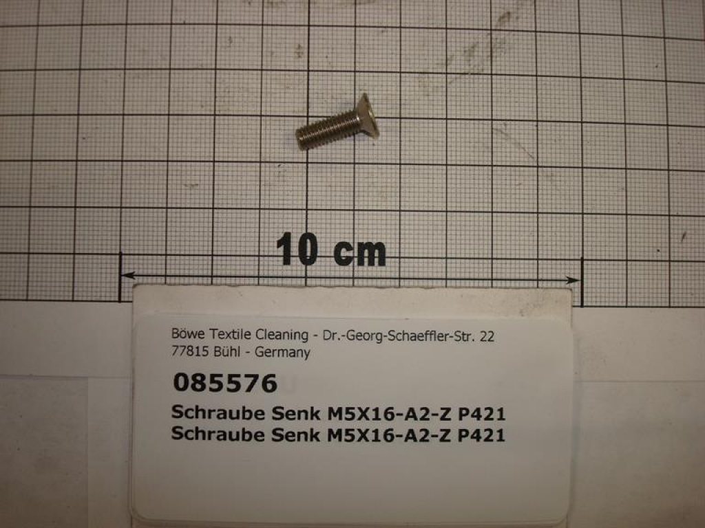 Countersink screw,DIN965,M5x16mm,A2 stainless steel