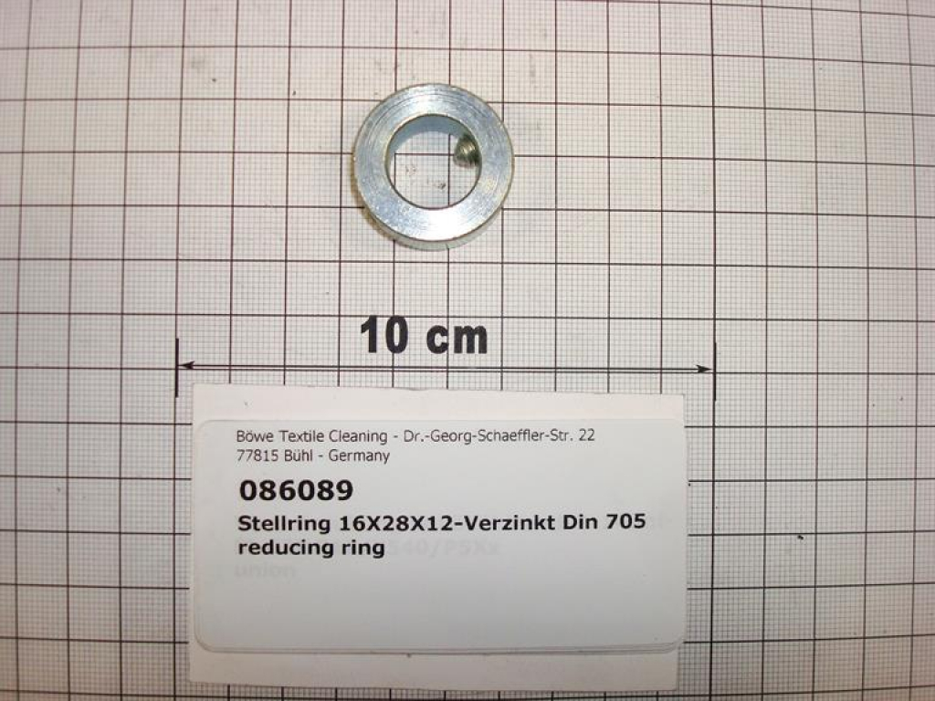 Collar,16x28x12mm,galvanized,DIN705,P/M12-18