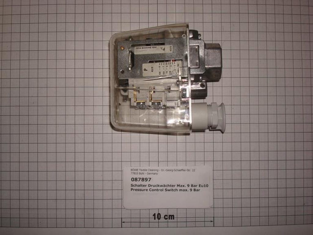 Pressure switch,max.9bar,3/8"