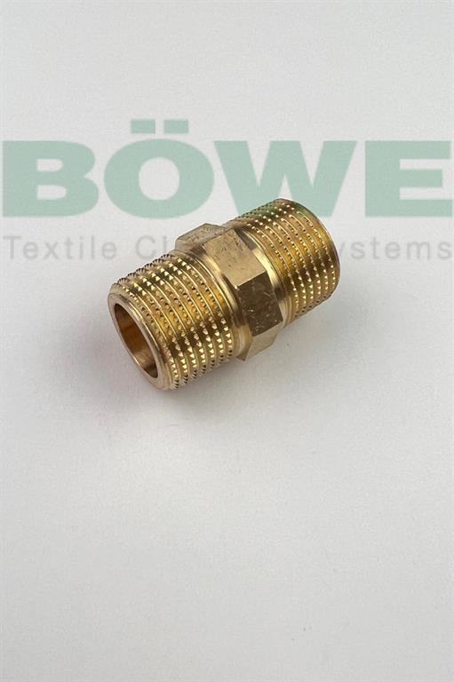 Double nipple,3280,with hexagon,DN10,3/8",red brass
