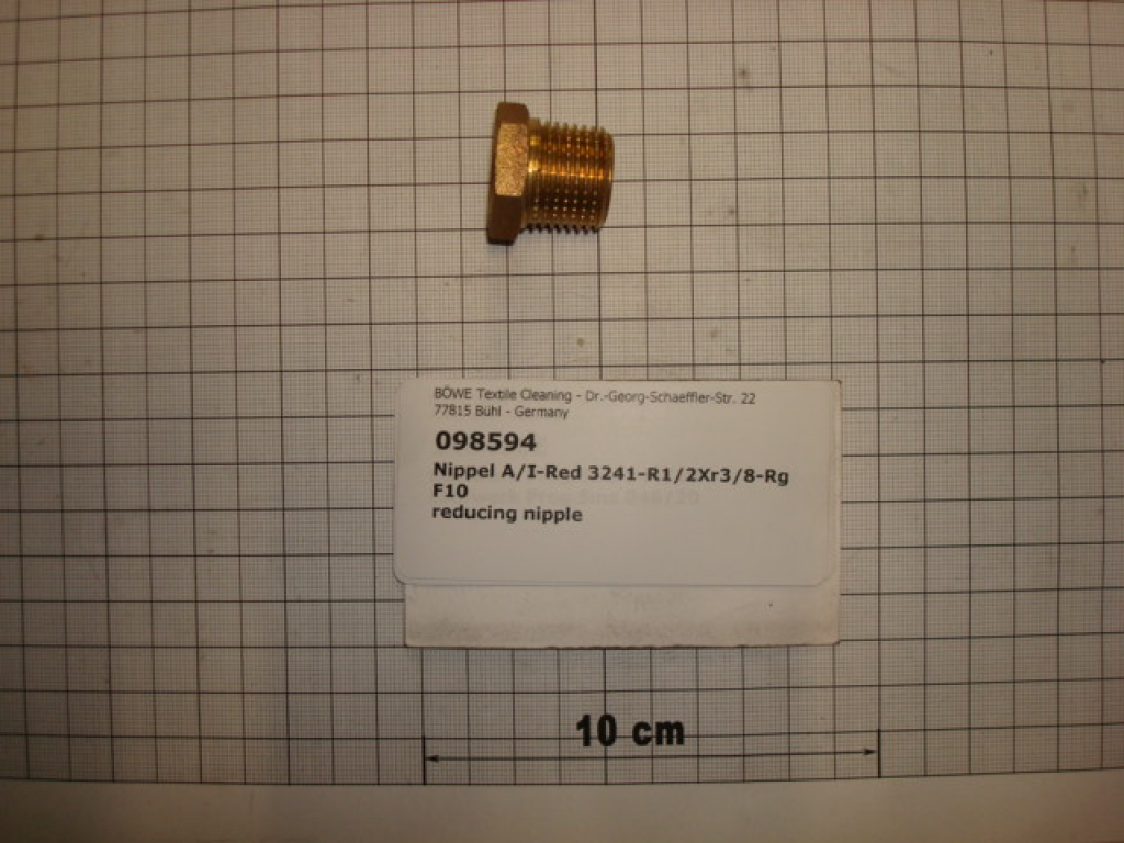 Reduzier-Nippel,3241,A/I,1/2"x3/8", Rotguss