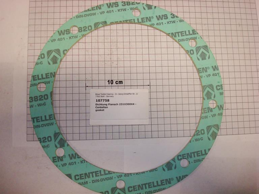 Gasket,round,231x300x4mm,centellen,8-holes,M70