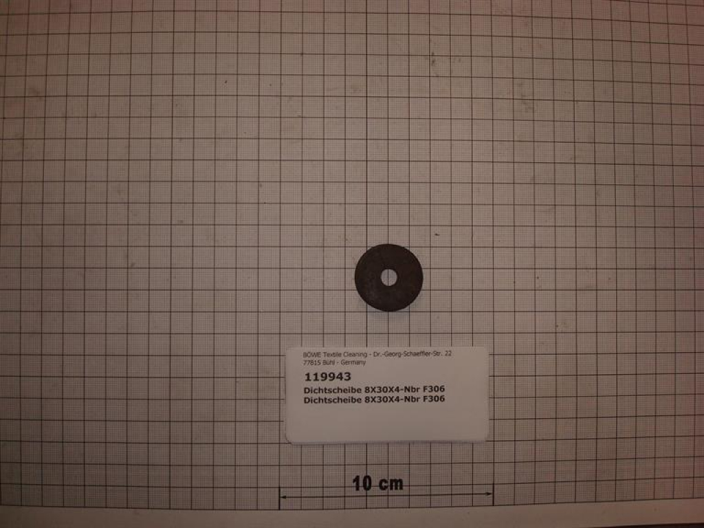 Sealing gasket,8x30x4,NBR,self-cleaning button trap,SI70