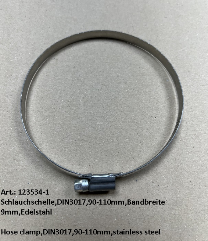 Hose clamp,DIN3017,90-110mm,stainless steel