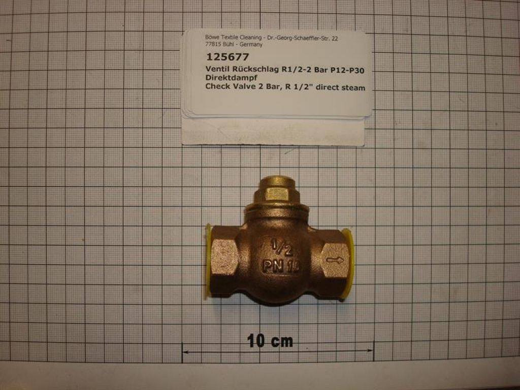 Check Valve 2 Bar, 1/2" direct steam