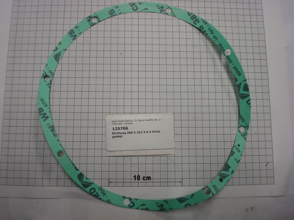 Gasket,round,262x290x0,5mm,centellen,8-holes,P470/SI70