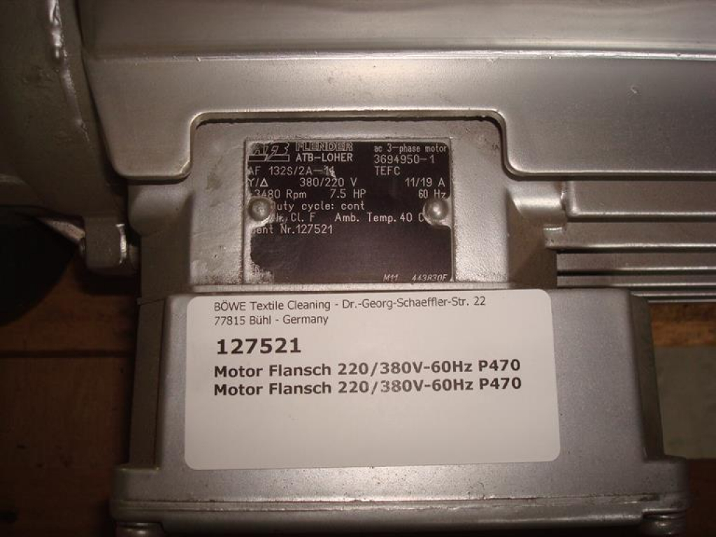 Fan motor,230V-60Hz,5,5KW,Dia24mm,P445,P470