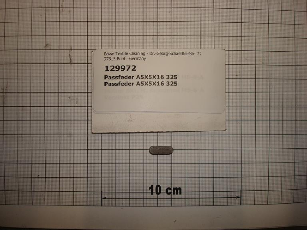 Fitting key,A5x5x16mm,DIN6885