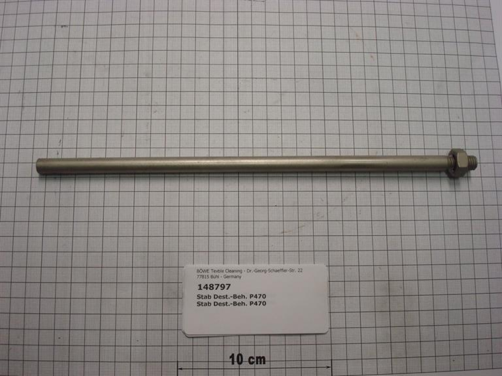Rod for distillation,DM10x281mm,M10,P470,SI70,InduLine