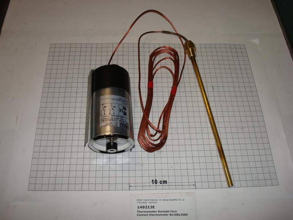 Remote thermometer,0-200°C,M14x1,5mm,250mm length,4000mm measurement connection,P422/P200