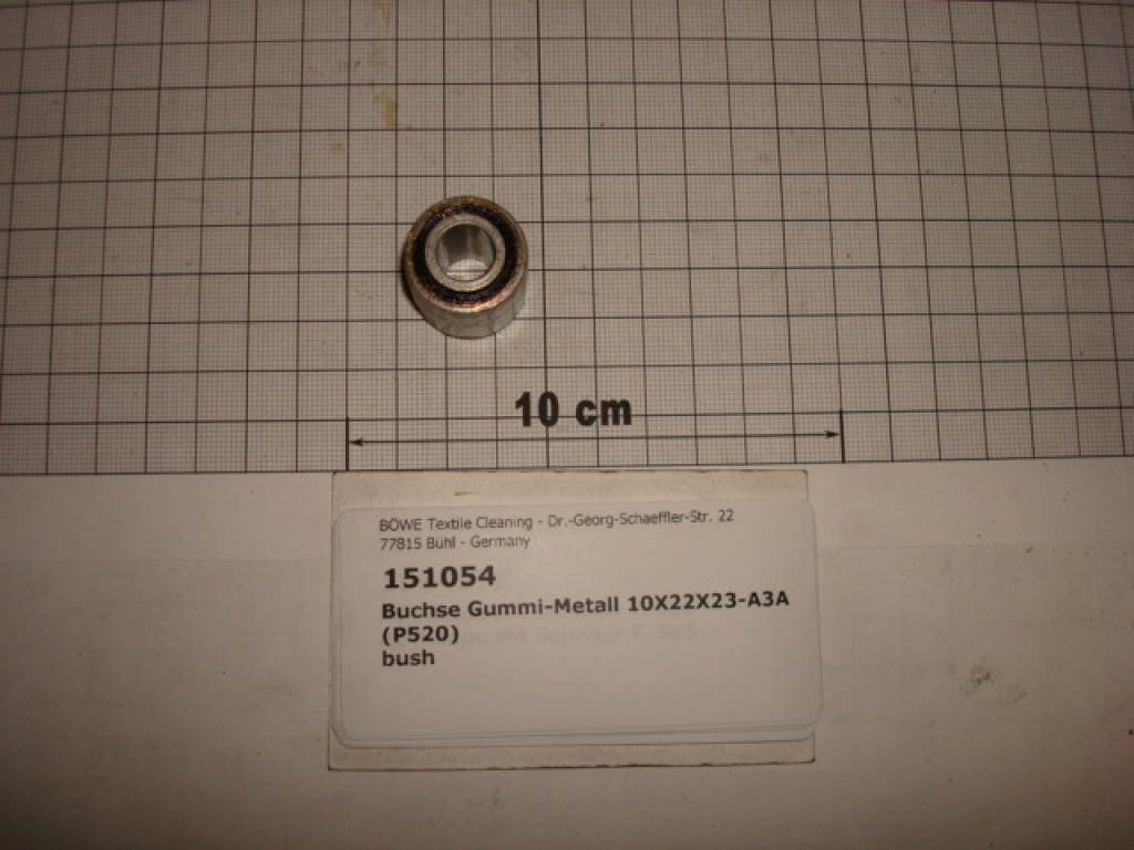 Bush, rubber-metal 10x22x23, motor connection