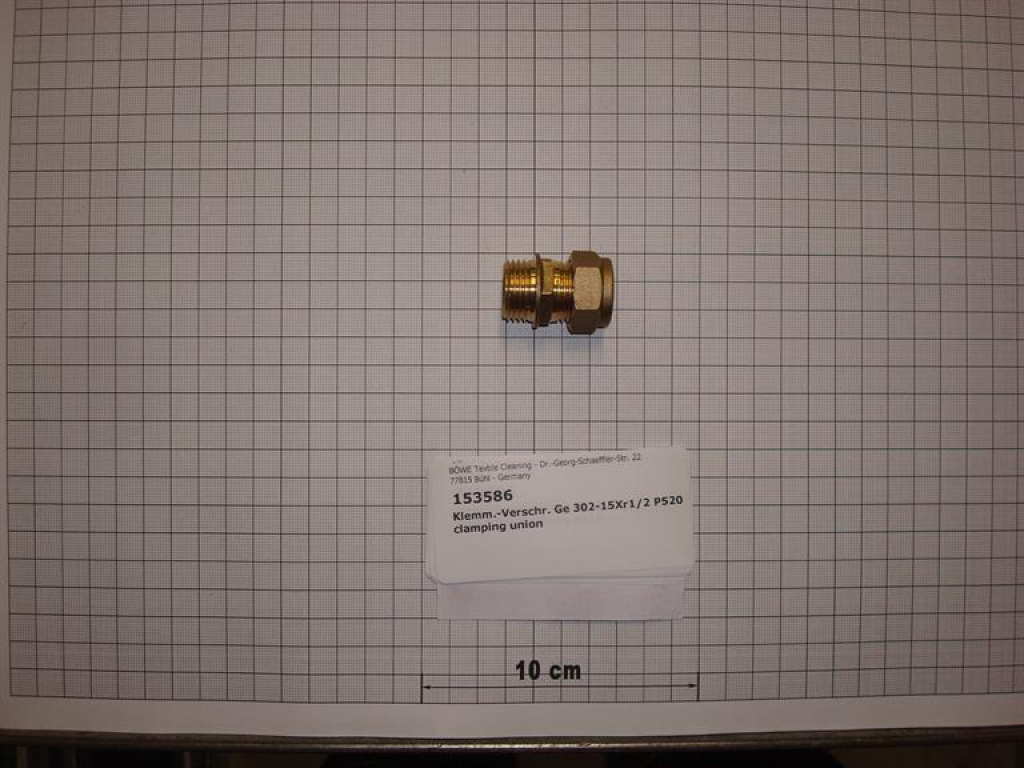 Compression fitting,straight,screw-in,302-15x1/2",male thread