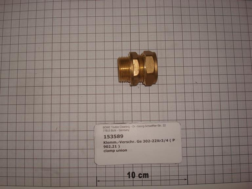 Klemmringverschraubung,gerade,einschraub, 302-22x3/4",AG