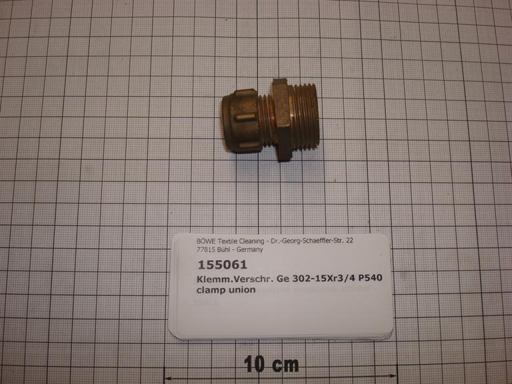 Klemmringverschraubung,gerade,einschraub, 302-15x3/4",AG