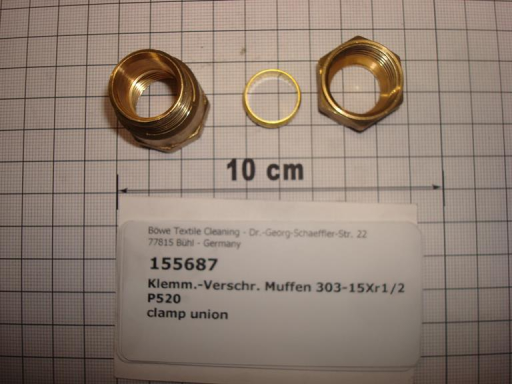 Klemmringverschraubung, gerade mit Muffenanschluss,303-15x1/2",IG