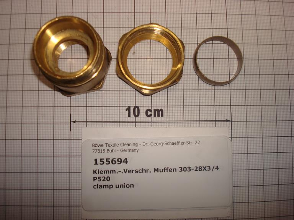 Klemmringverschraubung, gerade mit Muffenanschluss,303-28x3/4",IG