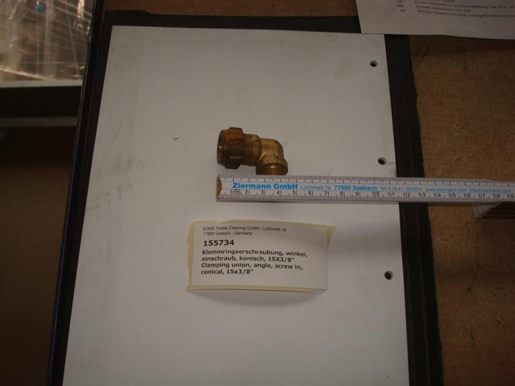 Klemmringverschraubung, Einschraubwinkel,402-15x3/8",AG,konisch