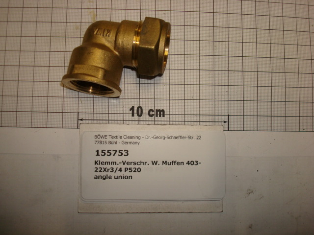 Klemmringverschraubung, Muffenwinkel,403-22x3/4",IG