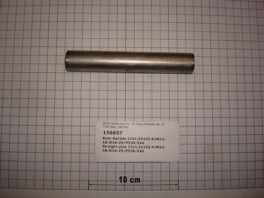 Pipe,straight,22x1,5x133mm,P/M12-18,K16-25,P536,P546
