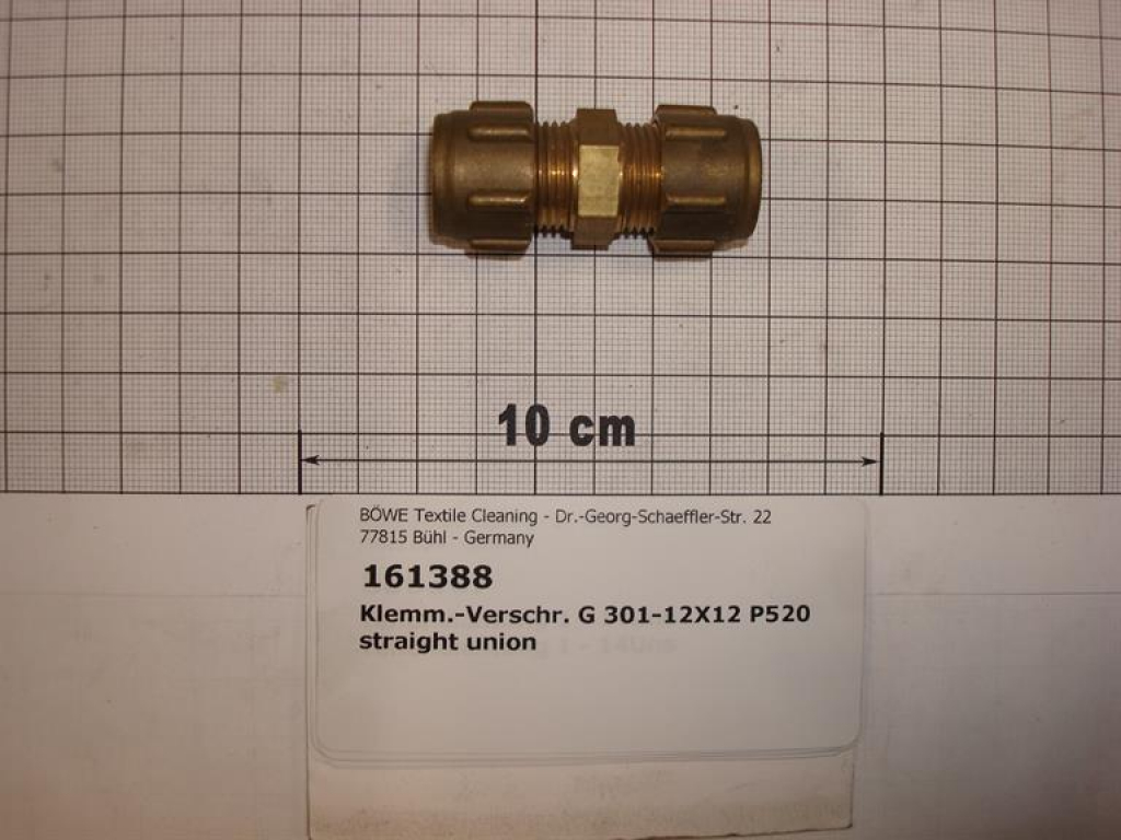 Compression fitting,straight,301-12x12