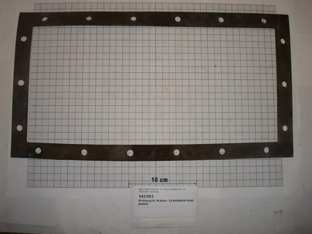 Gasket,square,214x404x4mm,18-holes,P540,Polysorba