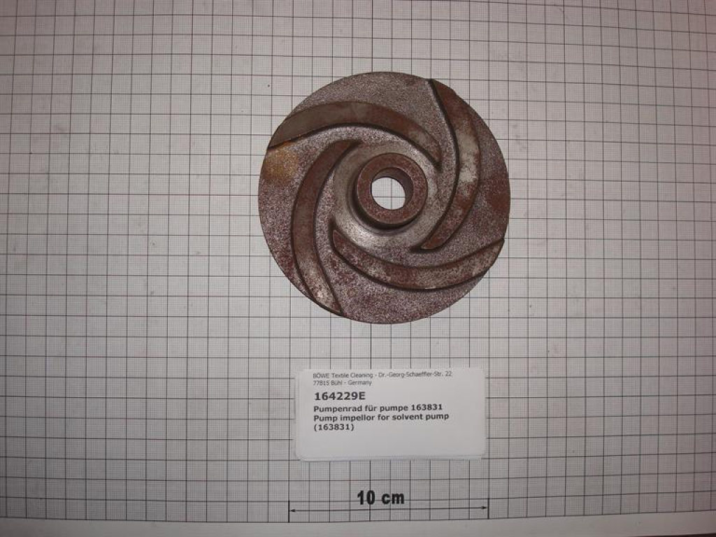 Pumpenrad,DM18x120x33mm hoch, 4 Fluten,50Hz,Lösemittelpumpe,163831