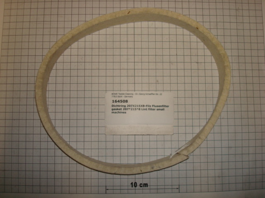 Felt gasket 207x215x8, felt for button trap, P520-P525, P200-P300, P536-P546, K14, P/M12/15/18