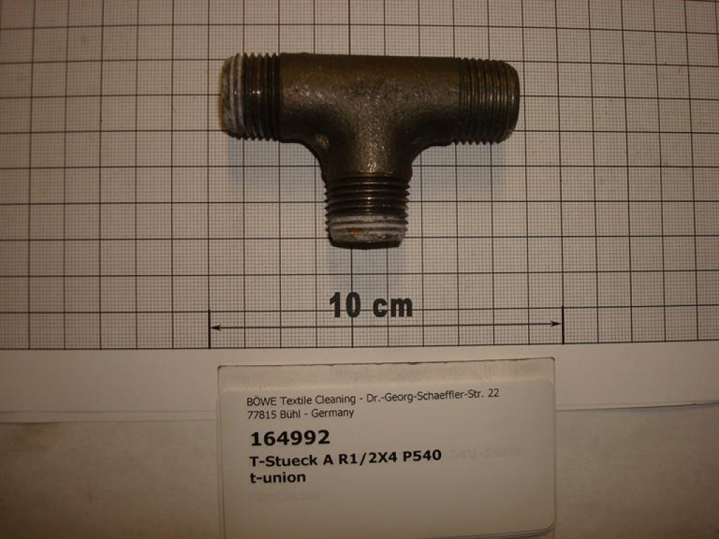 T-piece,with steam blades,1/2"x3+5mm,P540