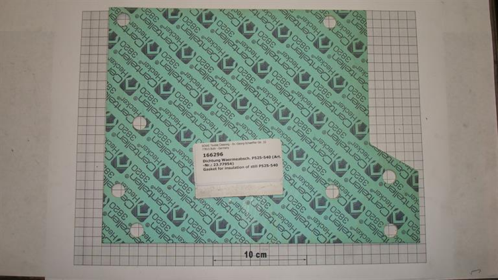 Gasket,square,246x325x3mm,8-holes,centellen,heat for insulation of distillation,P525-5400