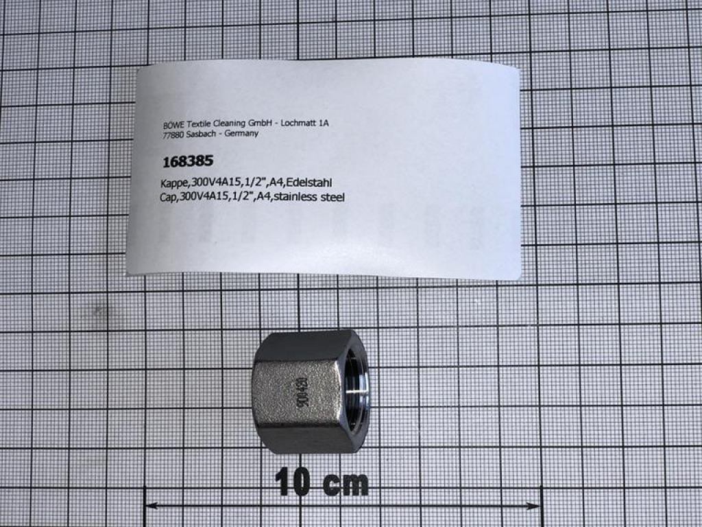 Cap,300V4A15,1/2",A4,stainless steel