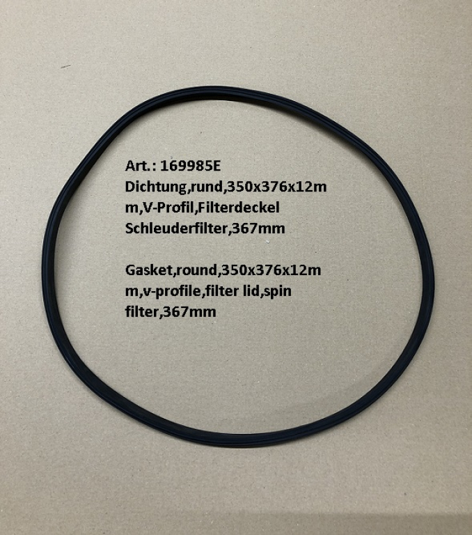 Filter lid gasket for eco filter / spin filter
