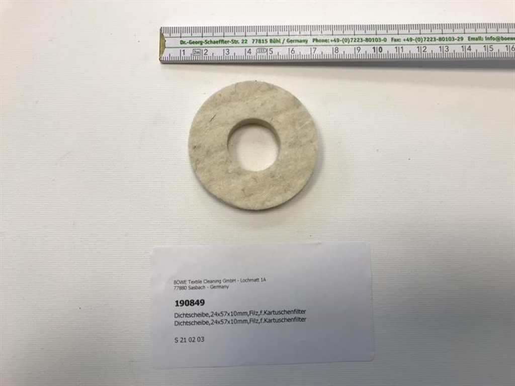 Sealing gasket,27x50x8mm,felt,for cartridge filter