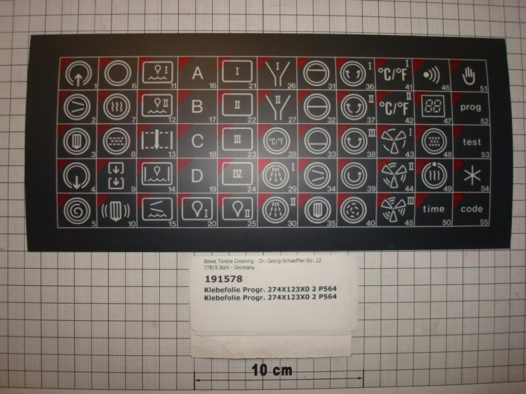 Programming foil 274x123x0,2, P564