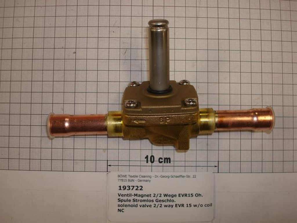 Solenoid valve cooling,2/2 ways,EVR15,w/o coil,NC,P5100,SI70