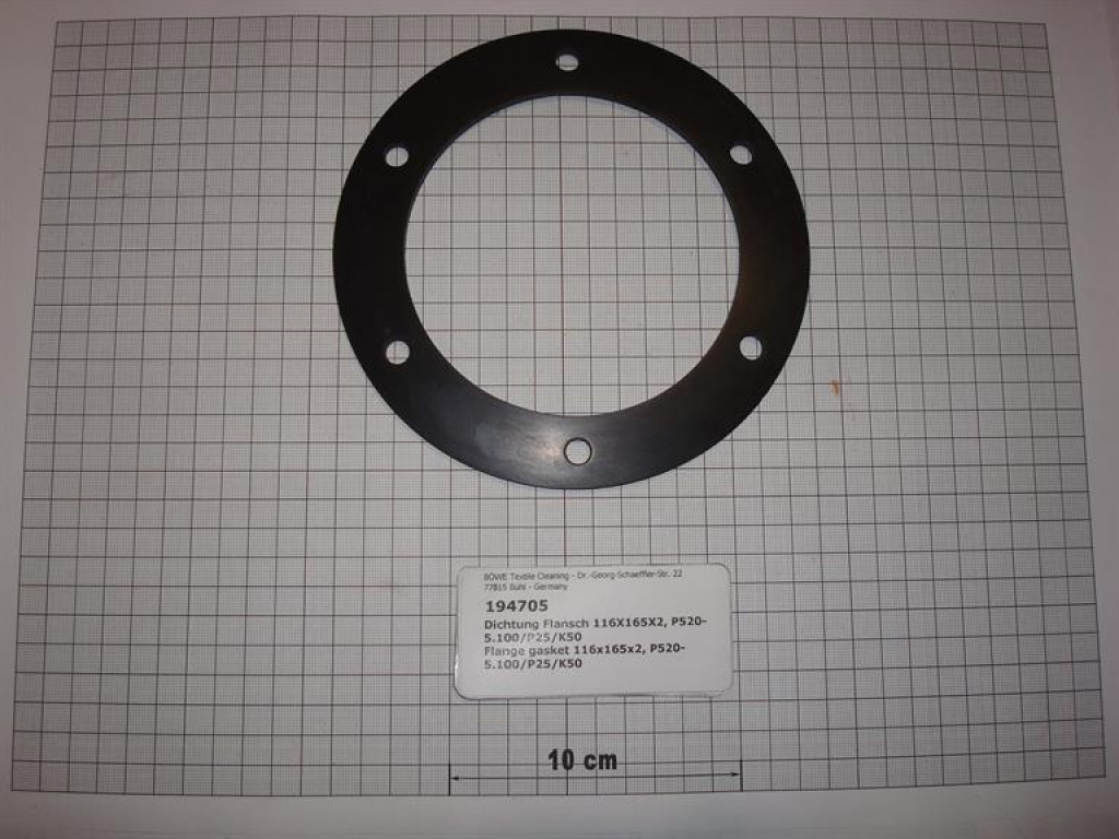 Gasket,round,116x165x2mm,6-holes,P520-P5100,P25,K50
