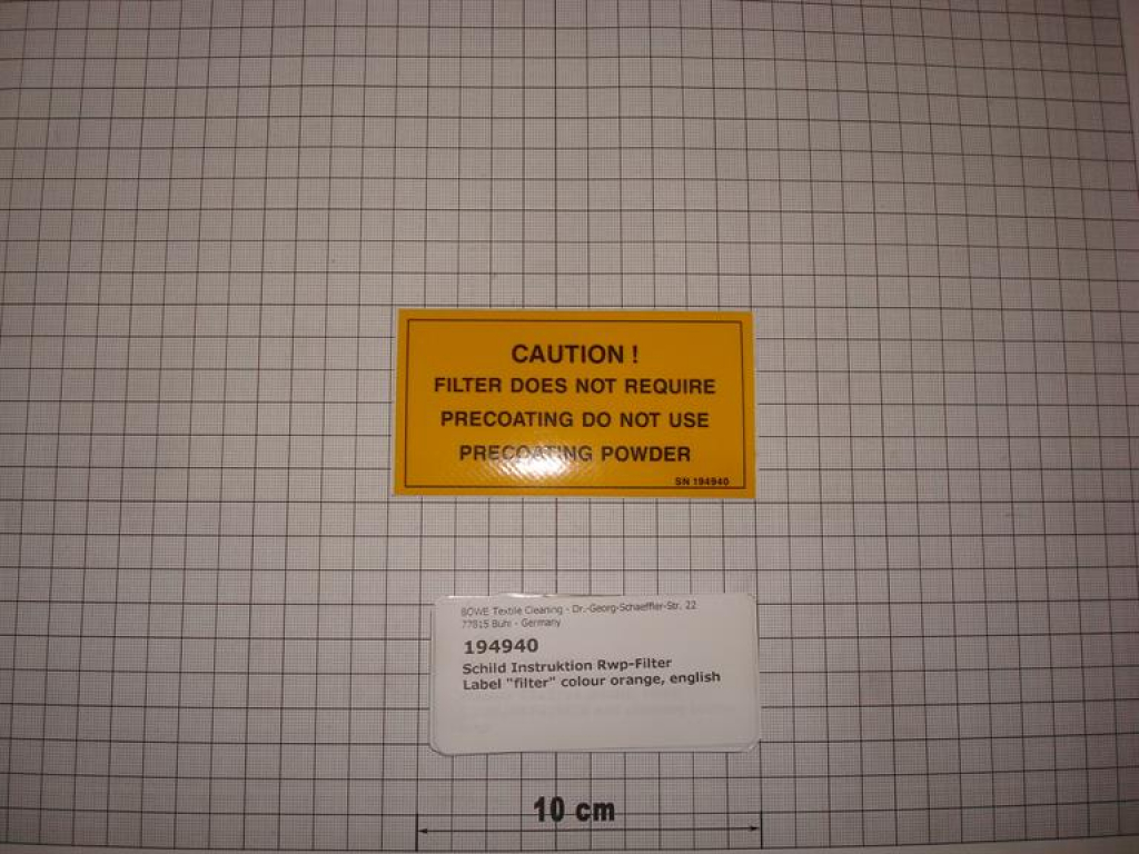 Instruktionsschild,RWP-Filter,English,Aufkleber