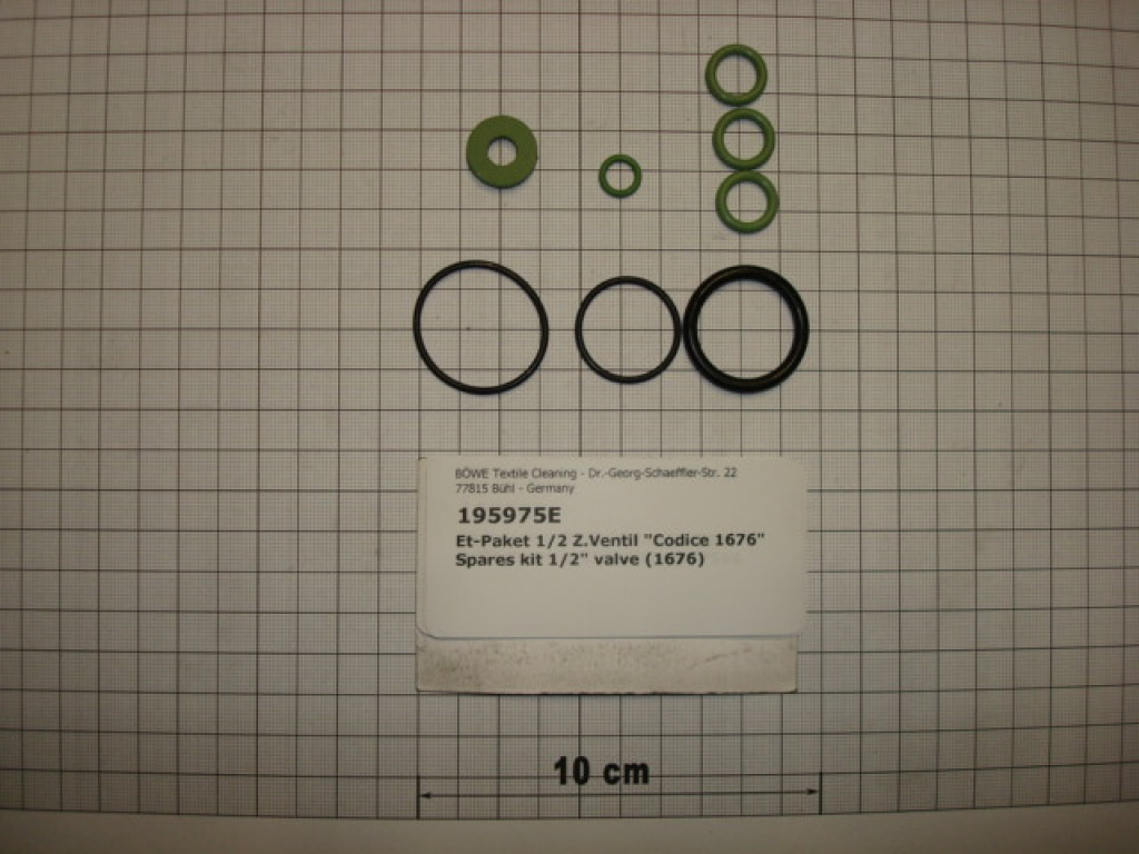 Spares kit for slanted seat valve 1/2"+3/8", 013543+161105E+712408+712440