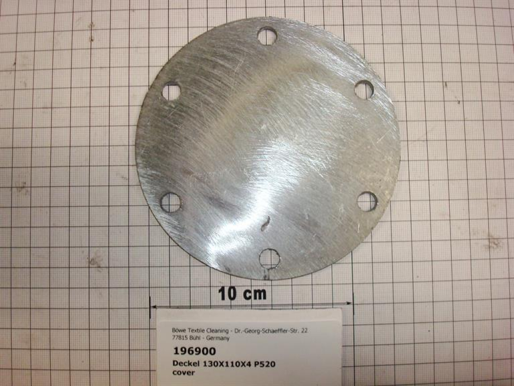 Deckelflansch,130x4mm, 6-Loch Lochkreis 110mm,P520-540
